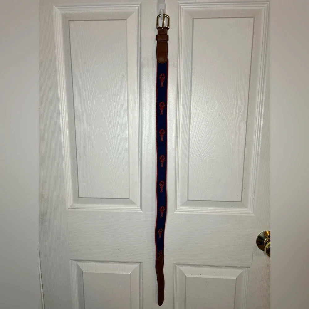 Kids Navy and Brown Belt with Lobster Design